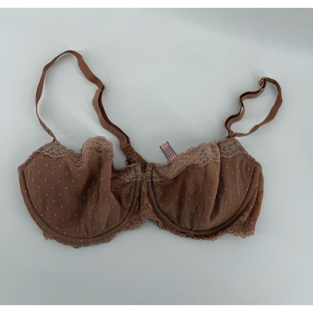 Dobreva Women's  Lace Unlined Underwire Bra Beige US 40B